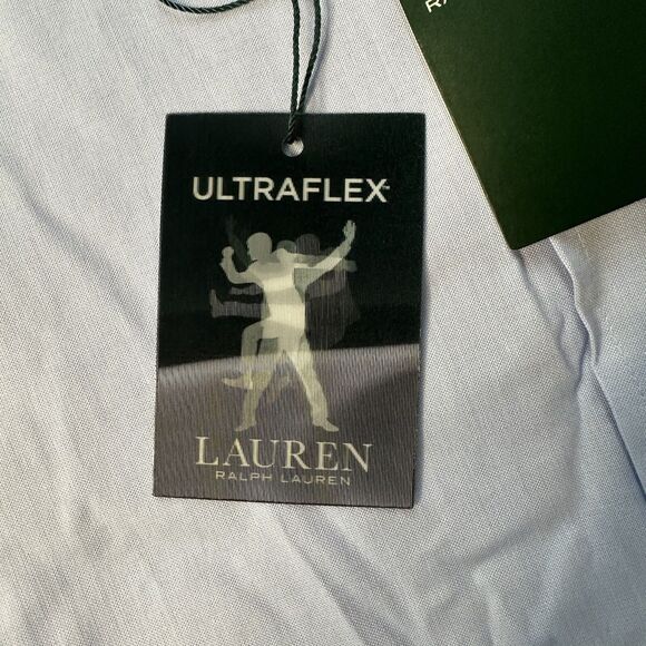 Mens NWT Lauren Ralph Lauren Classic Fit Stretch Blue Large Button Down Shirt - Picture 3 of 9